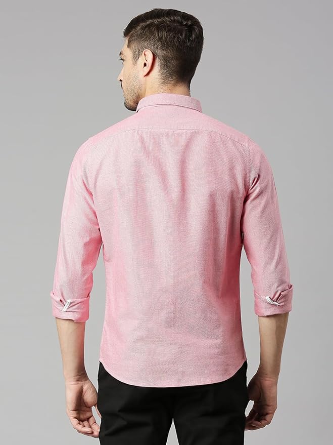 Thomas Scott Men Premium Slim Fit Solid Cotton Twill Full Sleeve Shirt - Image 5