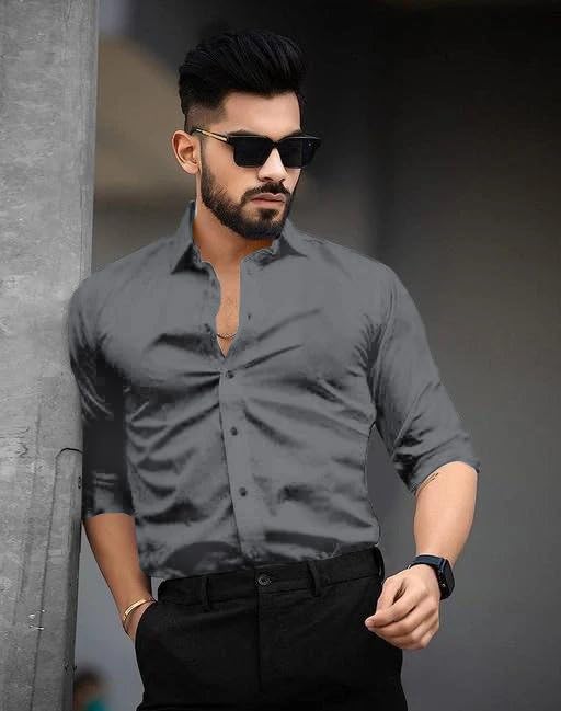 Pinkmint Men's Solid Shirt | Soft Cotton Blend | Casual Shirt | Plain | Full Sleeve - Regular Fit (Available in Plus Size and Pack of 2) - Image 4