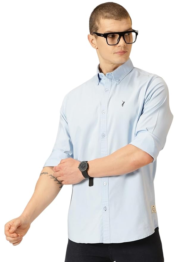 Thomas Scott Men's Cricket Club Collection Classic Regular Fit Twill Shirt | 100% Cotton Long Sleeve Solid Shirt with Button Down Collar (Available in Plus Size)