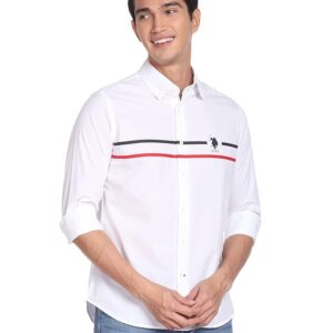 U.S. Polo ASSN. Striped Regular Fit Cotton Shirts for Men - Full Sleeve Mens Casual Shirts